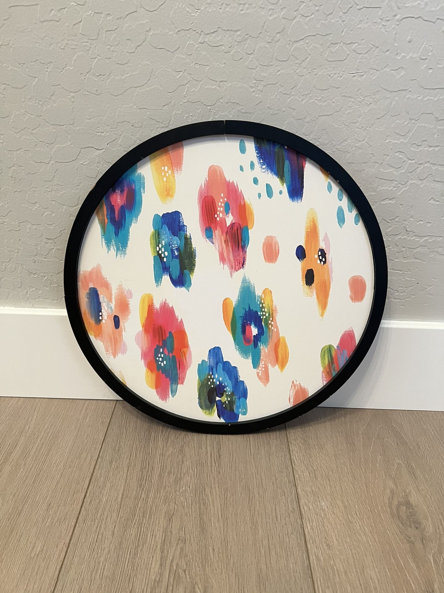 16” Round Solid Wood Multicolored Magnetic Board Memo Board w/ Magnets