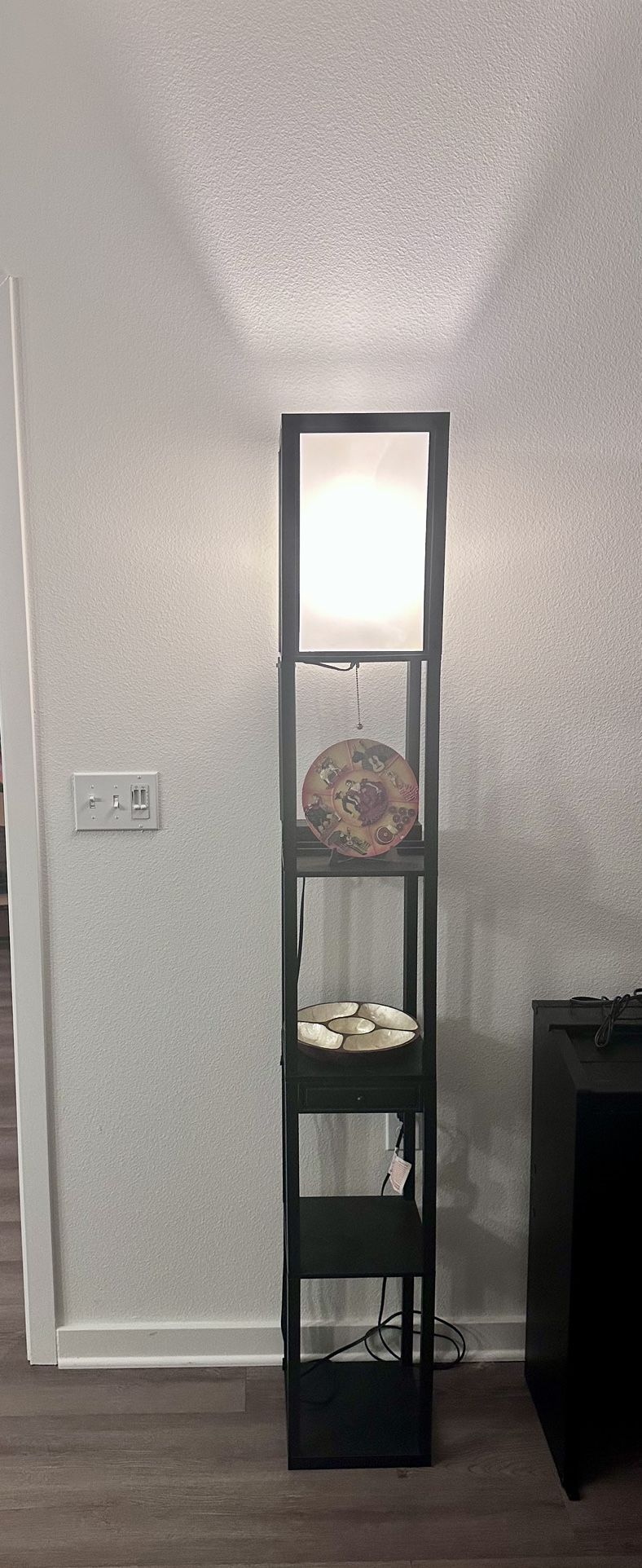 Modern Shelf Floor Lamp with Drawer