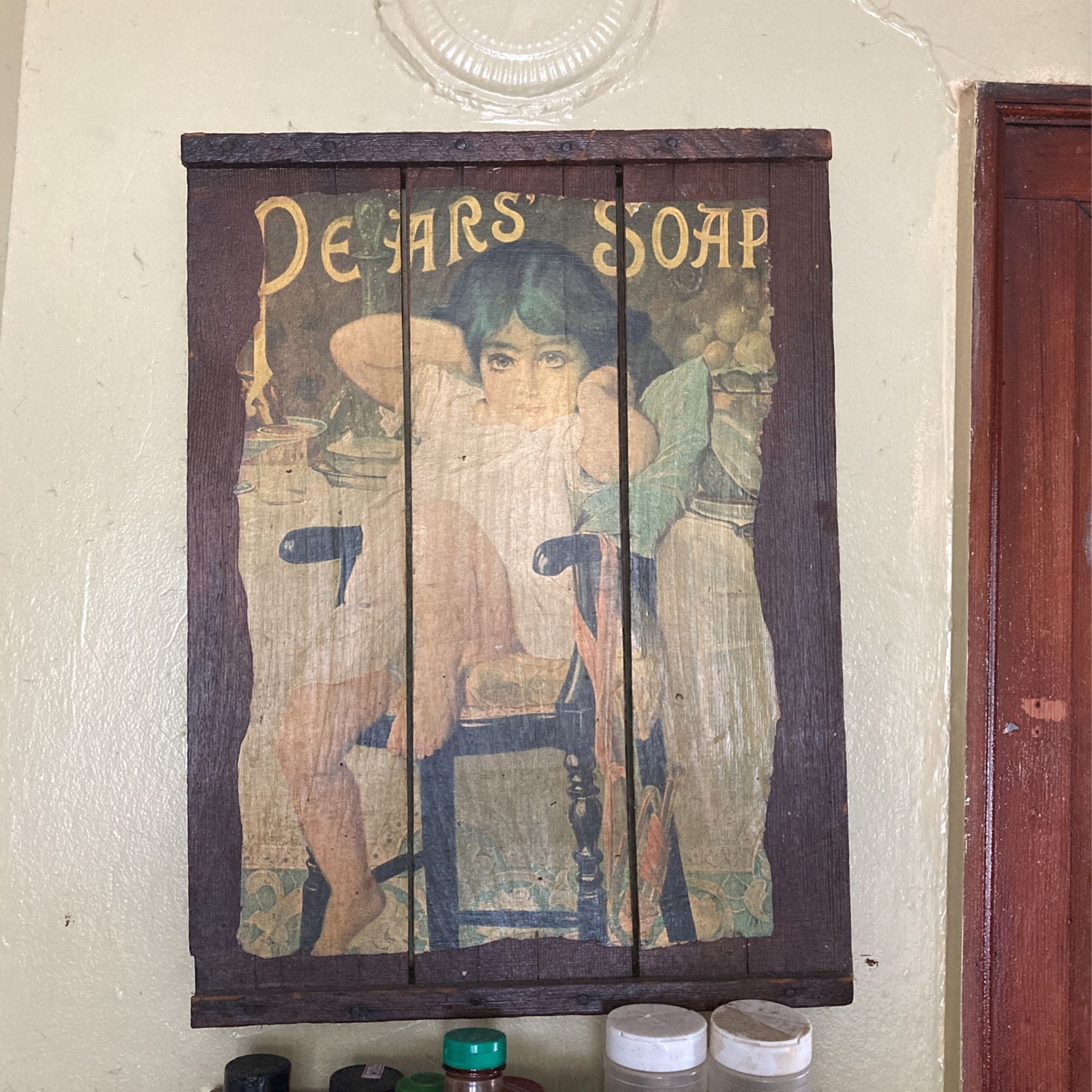 Wooden Plank Vintage Pears Soap Sign