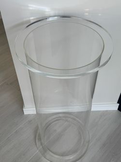 Lucite Cylinder Pedestal Stand