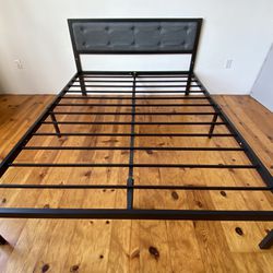 modern gray upholstered bed frame queen size ** can deliver **
