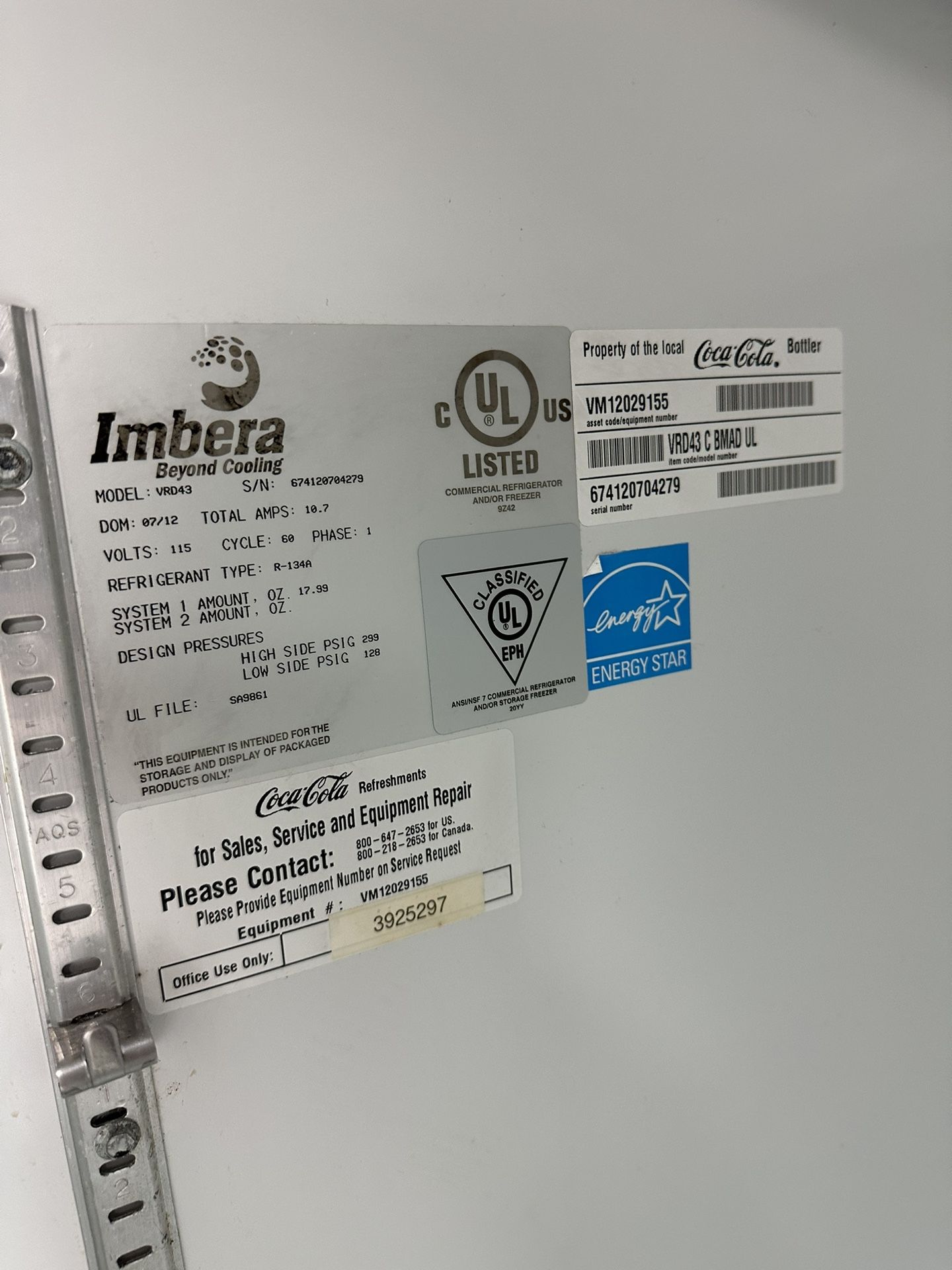 Coca Cola 2 Door Commercial Refrigerator *Needing Repair* for Sale in