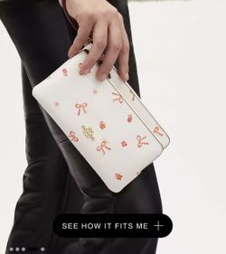Coach double zip outlet wallet with butterfly print