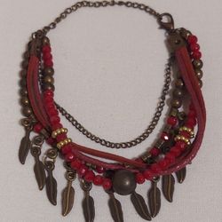 BOHEMIAN RED CHARM BRACELET 