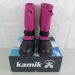 Kamik Rocket Black/Magenta Insulated Winter Boots Wool Liner Womens 7


