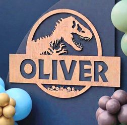 Custom Jurassic Park Wooden Name Sign | Personalized Kids Room Decor