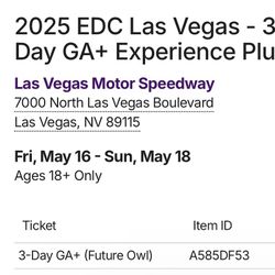 3 Day EDC Ticket 
