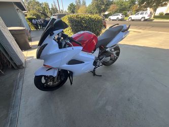 Honda Sport Motorcycle White and Red