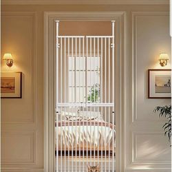 75"-96" Height Extra Tall Cat Gate No Drilling Double Pet Door for Doorways
