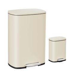 13.2 Gallon Step Trash Can, Stainless Steel Garbage