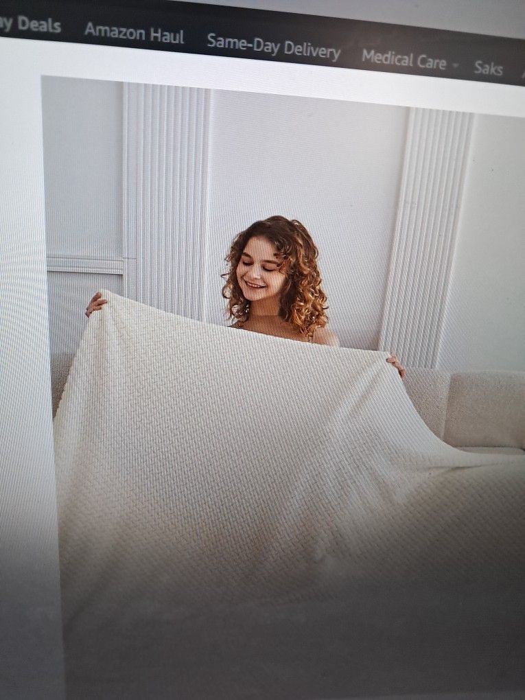 Oversized King Fleece Blanket 120x120 Inches Seamless Soft Cozy 3D Jacquard Flannel Blanket 10x10 Extra Large For Bed
