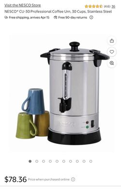 New stainless coffee urn, $60 free delivery
