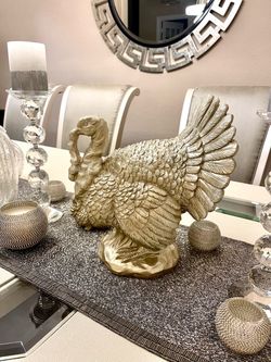 Set of 3 ZGallerie Gold Turkey Figurine Decoration
