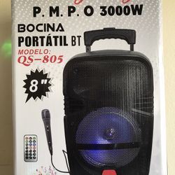 8” woofer - Bluetooth  Portable - Rechargeable - Fm Radio  Includes remote and charger !  Compatible with any Bluetooth wireless device!