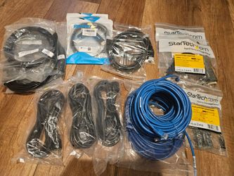 NEW VARIOUS ELECTRONIC CABLES-SOLD AS LOT