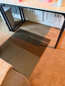 Grey smoked glass chair office mat for carpet and hardwood