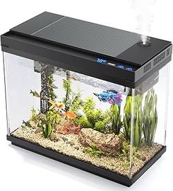 Brand new in box unopened    Vehipa Fish Tank, 2.4 Gallon Fish Aquarium, Fish Tank Starter kit with Smart Humidifier, Temperature Display, 7-Color Lig