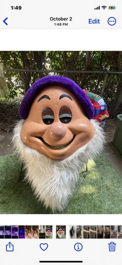 Handmade Disneyland Snow White & Seven Dwarf Mask SNEEZY/BASHFUL