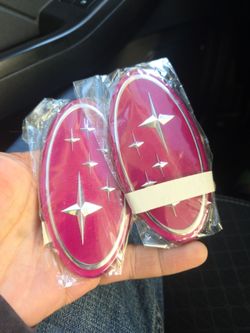 Subaru pink stars emblems