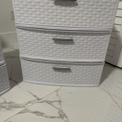NEW 3 Drawer Wide Weave Plastic