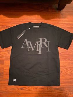 Medium Amiri Staggered Logo T-Shirt Black