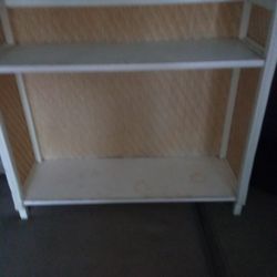 Vintage Shelf Rattan And Wood