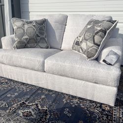 New Adorable Loveseat $450, New Storage Ottoman $250