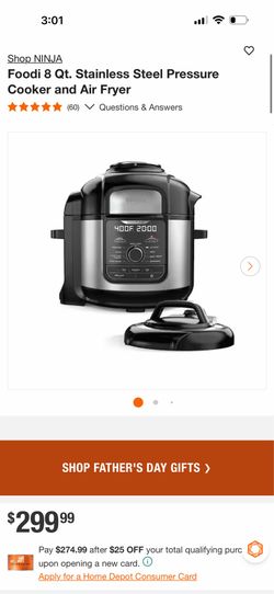 Ninja 8qt XL pressure cooker & air fryer