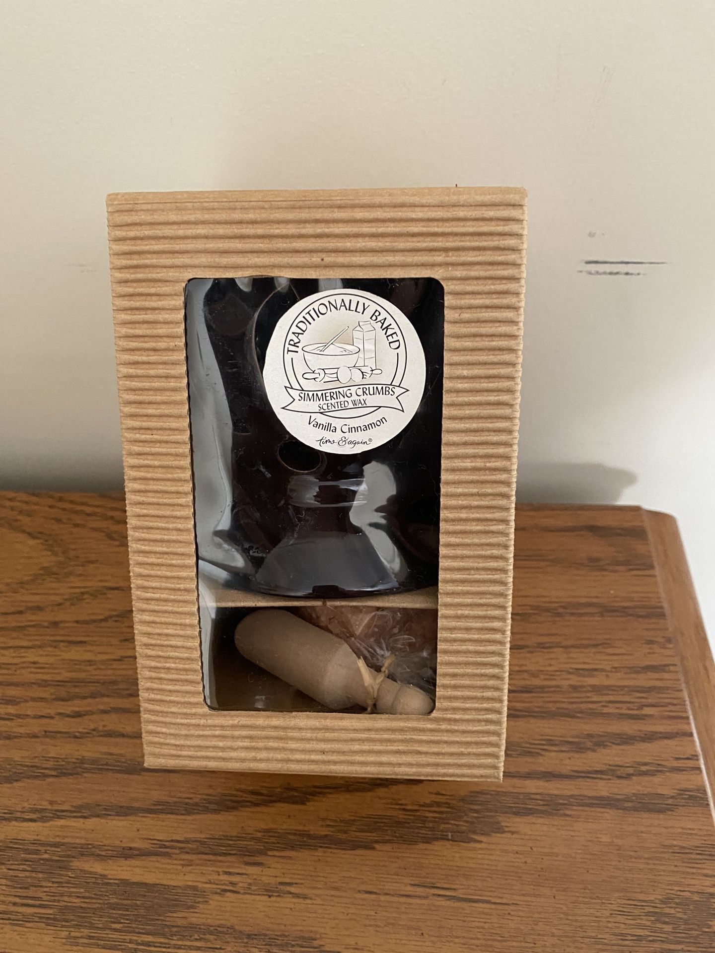 Nib Time & Again Wax Melt Warmer With Simmering Crumbs Scented Wax-Vanilla Cinnamon