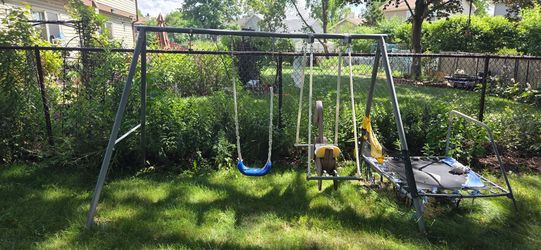 Swing Set and Small Trampoline