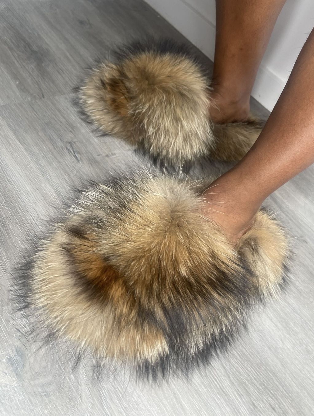 Real Fur Slip Ons Sizes 5 10 Fur On Side And The Outside (message Your Size To Order)