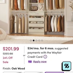 96” Closet System With Shelves