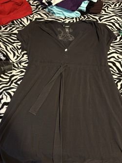 black stretchy dress top