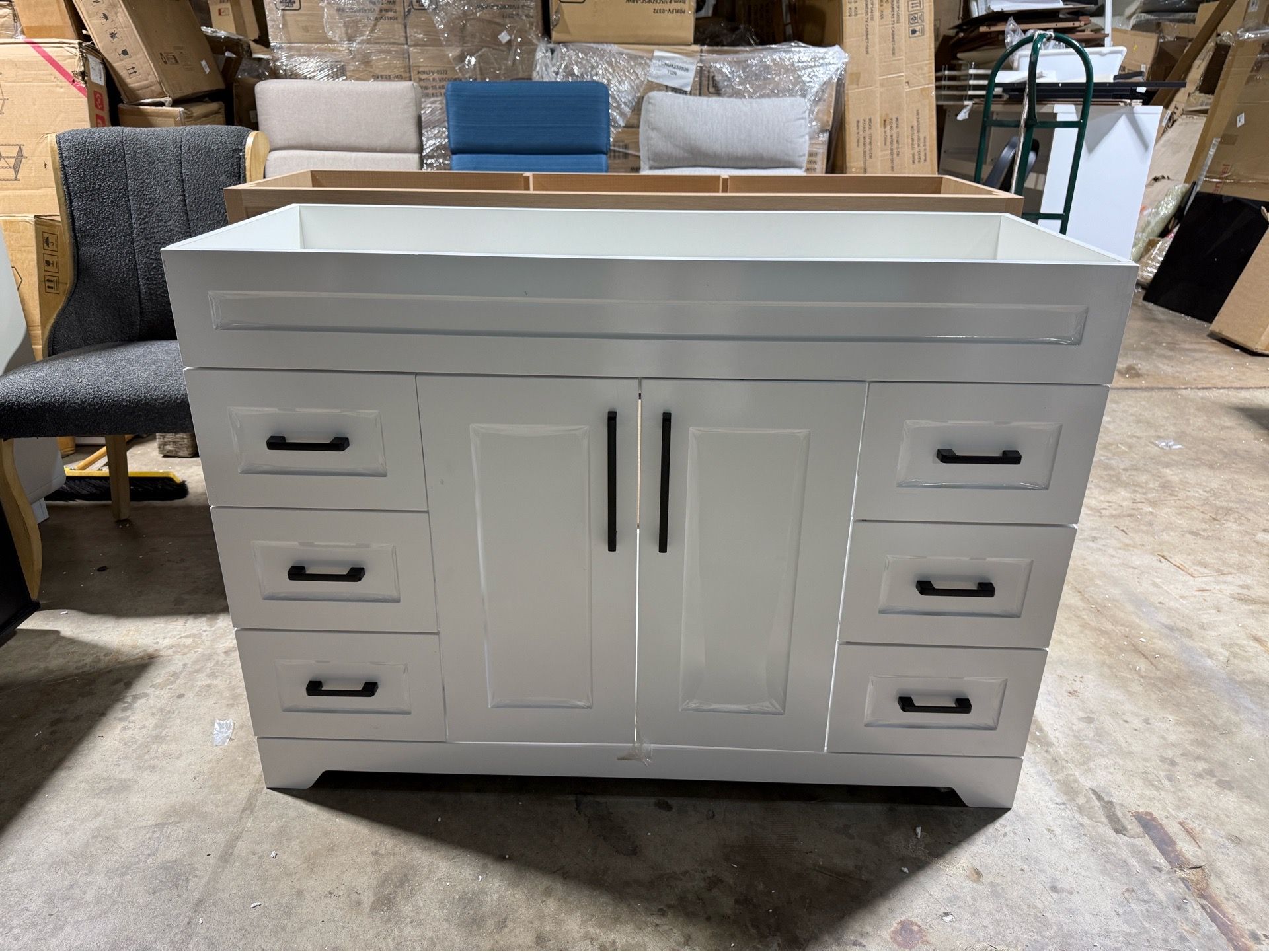 Brand new ✨48” Modern Freestanding Bathroom Vanity (No Sink). Sleek Storage Cabinet with 2 Soft-Closing Doors & 6 Spacious Drawers – Perfect for Bathr
