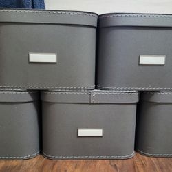 Five Storage Boxes - Grey