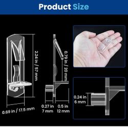 20Pcs Plastic Locking Shelf Pins, 6mm Locking Shelf Support Peg, Clear Shelf Bracket for Kitchen Cabinet Furniture Book Shelves, 6mm Peg x 3/4" Thick 