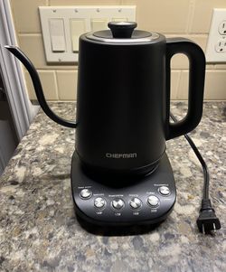 Chefman TrueTemp Precision Control Gooseneck Kettle, Internal Custom Temperature Control and 6 One-Touch Presets, Boil-Dry Protection Auto Shut-Off fo
