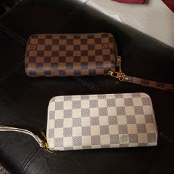 LV Wristlet Double Zipper Wallets