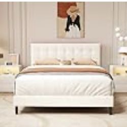 Queen size bedframe - beige