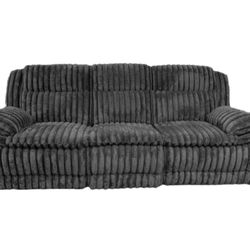 GREY 3 PC CORDUROY RECLINER SET. FINANCING AVAILABLE
