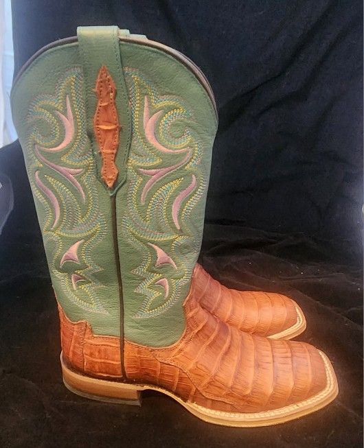 Womens Tony Lama Brandy Caiman Belly Tail Boots