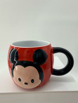 Disney Store Exclusive Mickey Mouse Tsum Tsum mug featuring a 3D sculpted design