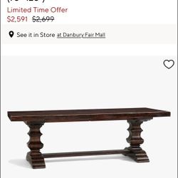Pottery barn dining table and 8 chairs 