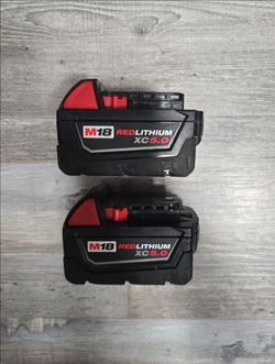 2... MILWAUKEE M18 XC5.0 BATTERYS
