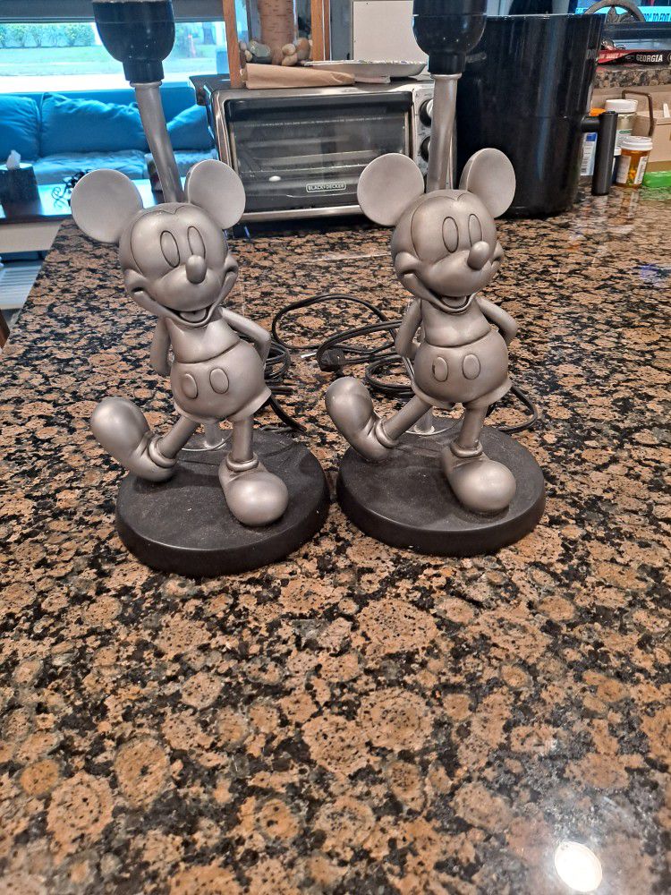 Pair Of Vintage Disney Mickey Mouse Lamps