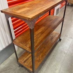 Three Tier Industrial Rolling Console Table / Shelf