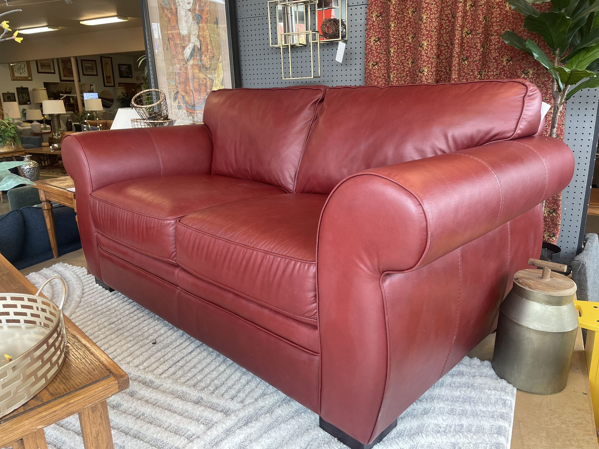Soft Leather Loveseat 