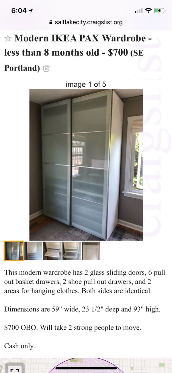 Modern Ikea Pax Wardrobe Less Than 8 Months Old For Sale In