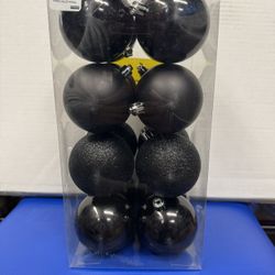Christmas 16pc Black Ornament Set! NEW!!