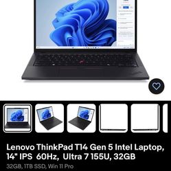 Lenovo Thinkpad T14 Gen 5 Laptop 